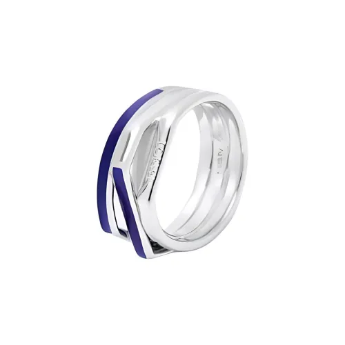 LOEWE Эмаль Кольца Унисекс Серебряный Синий