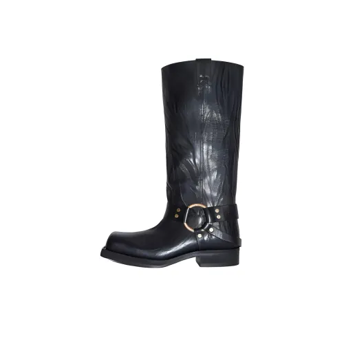 Acne Studios 2025 Spring Праздничная Коллекция Ограниченного Издания Колено Высокие сапоги 3,5 см Женские Черные