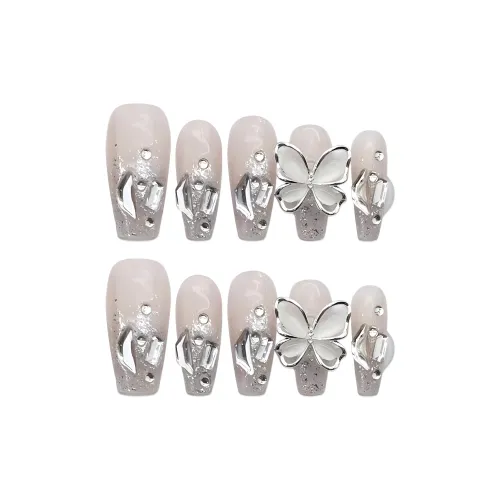 Song Biography Мягкий 3D-эффект Бабочка Мода Осветляющий 25 мм Средний LADDER Серебряный Градиент