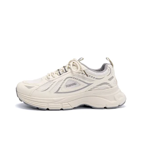 HUANQIU Дышащий Увеличение Высоты Низкий Топ Толстая Подошва Мужские Экрю Серый