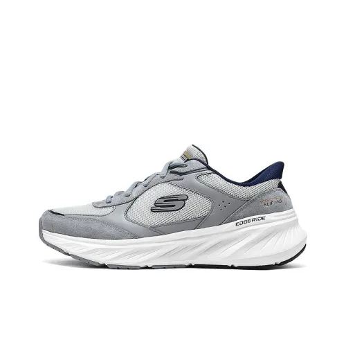 Skechers Edgeride Износостойкий и Легкий Низкий Топ Повседневная Обувь Мужская Серый