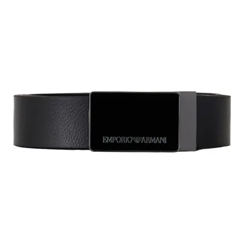 EMPORIO ARMANI Ремни из коровьей кожи мужской черный ширина 3,5 см