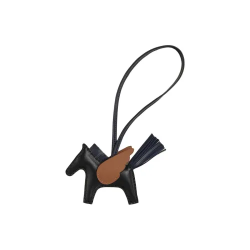 HERMES Lambskin Calfskin Подвески Унисекс Черный