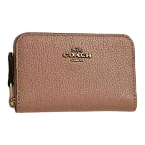 COACH Полированный Пуджа Кожа Кошелек Женские Коричневый