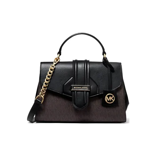 MICHAEL KORS MK Bleecker Сумка через плечо из коровьей кожи маленькая сумка женская коричневый черный