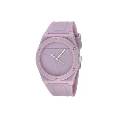 GUESS Наручные часы Кварцевый механизм Резиновый ремешок 42 мм Фиолетовый циферблат Унисекс