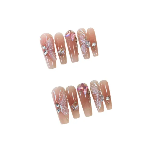 LIANJING [Крылатая Бабочка] Ручной работы Носимый Ручной рисунок Бабочка с Градиентным Румяна 30MM Трапециевидный