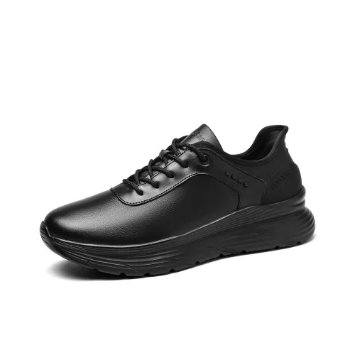 Mulinsen Обувь для ходьбы Высота Увеличивающая Износостойкая Легкий Низкий Топ Черный Мужской