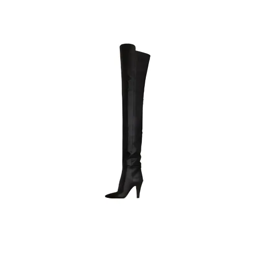 SAINT LAURENT Yves Over The Knee Boots 9,5cm Женские Черные