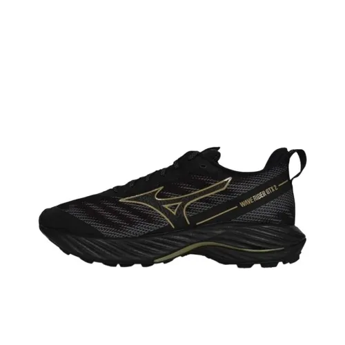 Mizuno Wave Rider Gtx 2 Противоскользящие Устойчивые к истиранию Низкий Топ Беговые кроссовки Мужские Черные