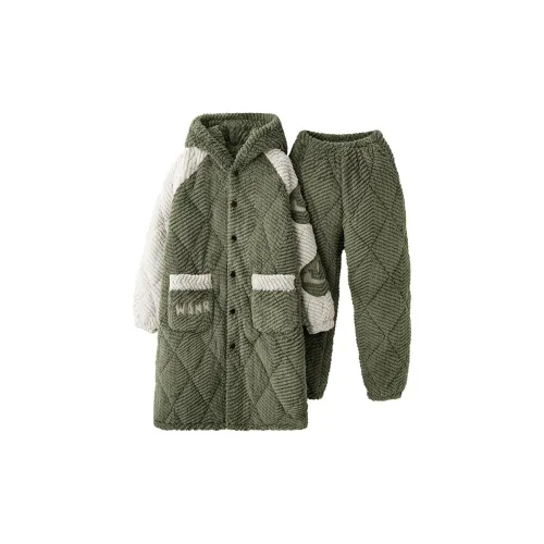 WANANNI Пижамный комплект Мужской Оливково-зеленый