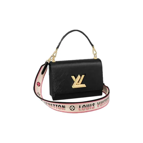 LOUIS VUITTON Twist Кожа Буква Сумка Сумка через плечо Женская Черная