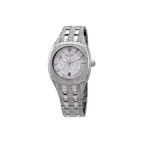 BULOVA Мужские часы Кварцевый механизм Ремешок из нержавеющей стали 40 мм Серебристый циферблат