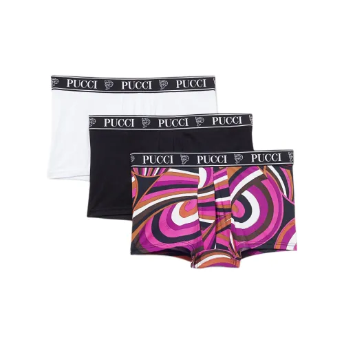 EMILIO PUCCI 3 Pack White+Black+Multicolor Men's Boxers
