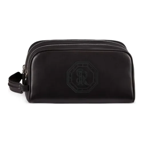 STEFANO RICCI Сумка для туалетных принадлежностей из коровьей кожи мужская черная