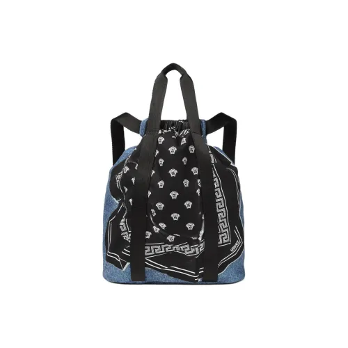 VERSACE Medusa Хлопок Рюкзак Детский Деним Черный