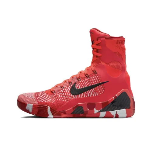 Nike Kobe 9 Elite Protro Christmas Аbrasion Resistant Дышащие Высокие Баскетбольные Кроссовки Мужские Red