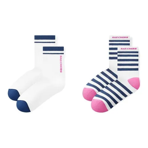 Skechers Comfort Sports Series 2 шт Белый/Ярко-белый 05NE Женские Носки до икры MID