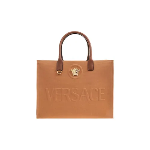 VERSACE Хлопок Тоут Сумка Сумка для покупок Сумка Женская Коричневая