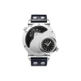 Белый корпус, черный циферблат.