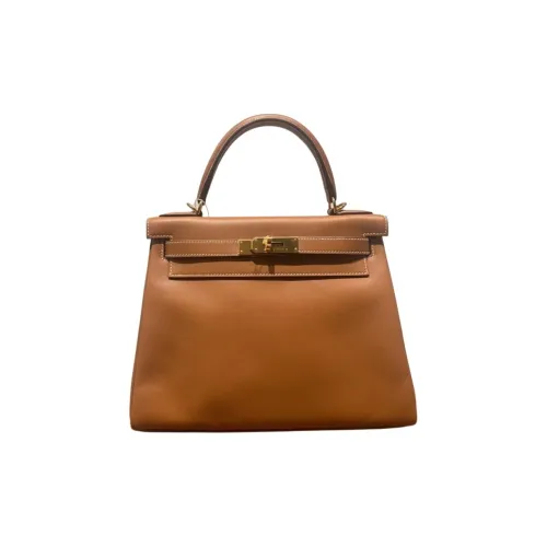 HERMES Kelly Madame Кожа Сумка Женская 37 Золотисто-коричневый