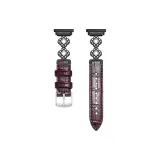 Чёрный и белый ромб и коричневый ремешок