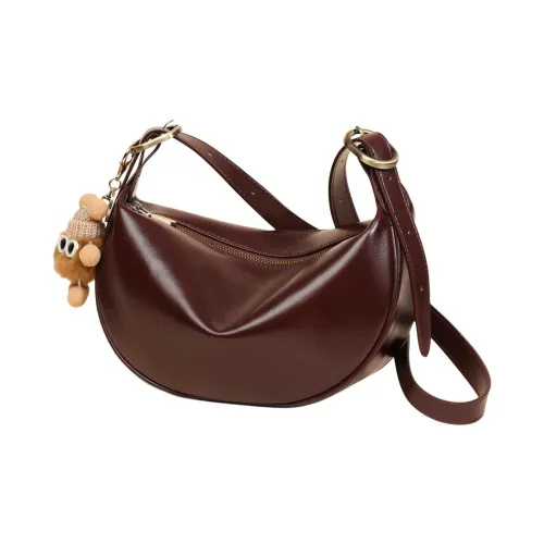 COMELY Коровья кожа Сумка через плечо Стандартная Женская Винный Темный Коричневый
