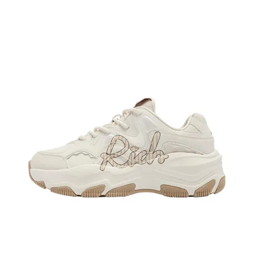 QIAODAN Dry Противоскользящий Легкий Увеличивающий Высоту Низкий Топ Повседневный Женский Бежевый