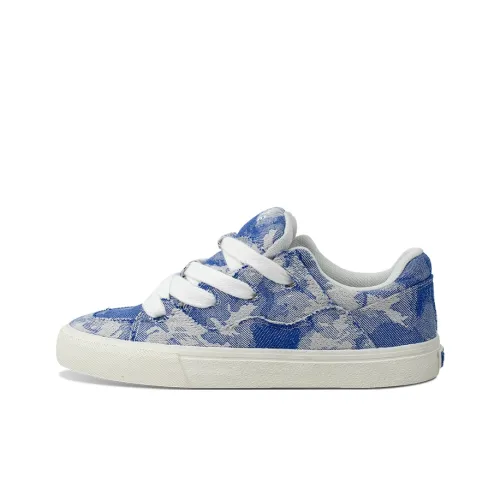 REVENFEXSPOTM x BURNING FLAME Юбка Resistant Увеличение Высоты Низкие Кеды Унисекс Белый Синий