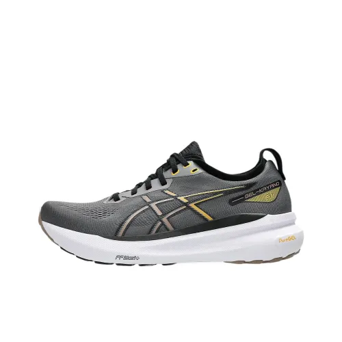 Asics Gel Kayano 31 Амортизация Износостойкий Низкий Топ Беговые кроссовки Мужские Серые Широкие