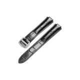 Серебряная пряжка, черный кожаный ремешок