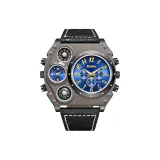 Чёрный корпус, синий циферблат