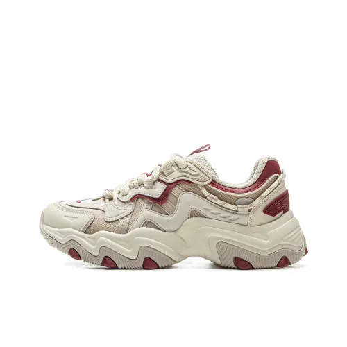 LiNing Cat's Claw Lite 2 противоскользящий устойчивый к истиранию низкий топ кроссовки с толстой подошвой женские бежевые