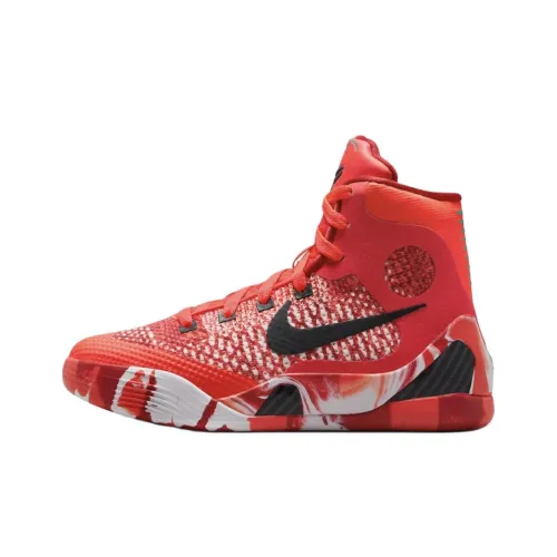 Nike Kobe 9 Устойчивые к истиранию высокие детские баскетбольные кроссовки красного цвета