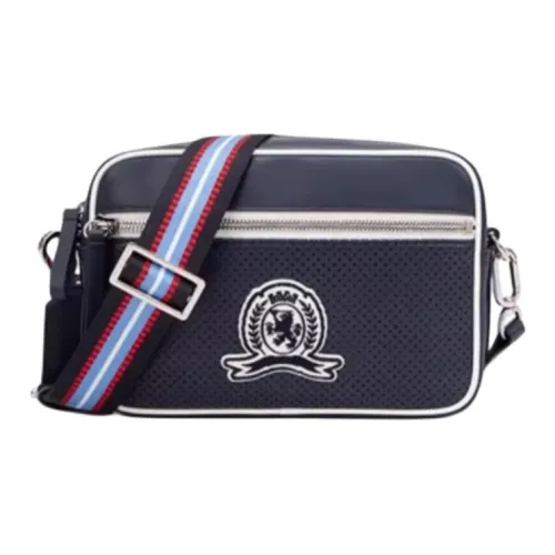 Tommy Hilfiger Коровья кожа Camera Сумка Сумка через плечо Средний Мужская Темно-синий