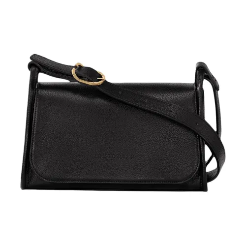 LONGCHAMP Le Foulonné Коровья кожа Сумка через плечо Сумка на плечо Средняя Женская Черная