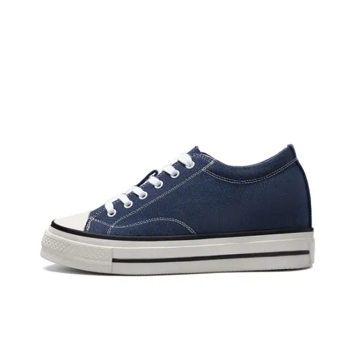 He Jinchang Slip-resistant Abrasion-resistant Low-top Canvas Shoes Women's Blue He Jinchang Противоскользящие Износостойкие Низкие Кеды Женские Синие