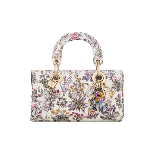 DIOR LADY D Joy Телячья кожа Одно плечо Сумка Женские Ecru