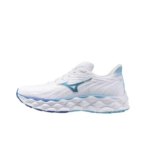 Mizuno WAVE SKY 8 Противоскользящий Устойчивый к истиранию Низкий Топ Повседневные Беговые кроссовки Женские Белый Синий