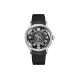 Белый корпус, черный циферблат, черный ремешок - BLM-FX-YBB