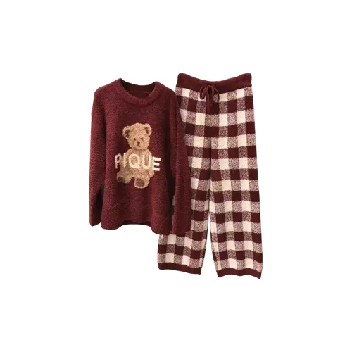 O'MESIK Пижамный комплект женский бордовый