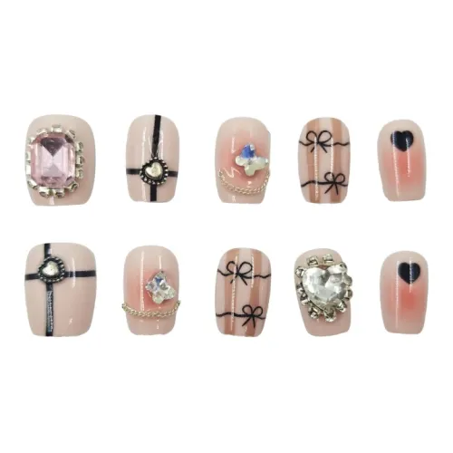 T Z Luxe Handmade Nail Polish Розовый People False Nail Короткий Flashing