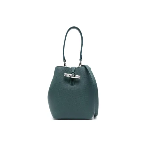 LONGCHAMP Le Roseau Телячья кожа Ведрообразная сумка Экстра Маленькая Женская Синяя Зеленая