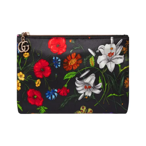 GUCCI GG Marmont Шелковый клатч Женский Черный Многоцветный
