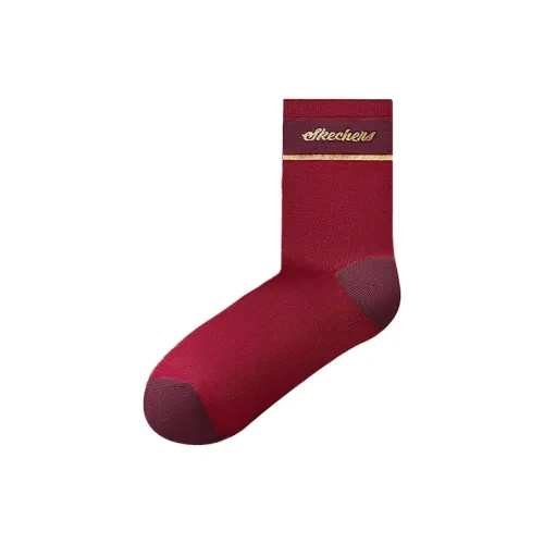 Skechers Новый год 1 упаковка Birch Red 000Y Мужские носки MID до икры