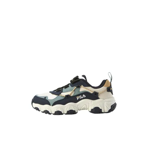 FILA KIDS BOA Детская беговая обувь Низкий топ Кремово-белый/Черника Школьный возраст