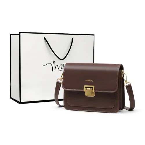 MILLIE'S Сумка через плечо из коровьей кожи Тофу Сумка Маленькая квадратная сумка Стандартная Женская Кофе