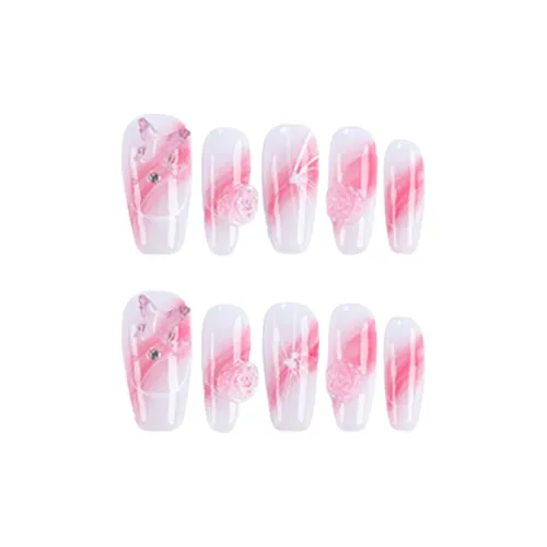 Song Biography Градиентный розовый Осветляющий False Nail Средний LADDER 25 мм