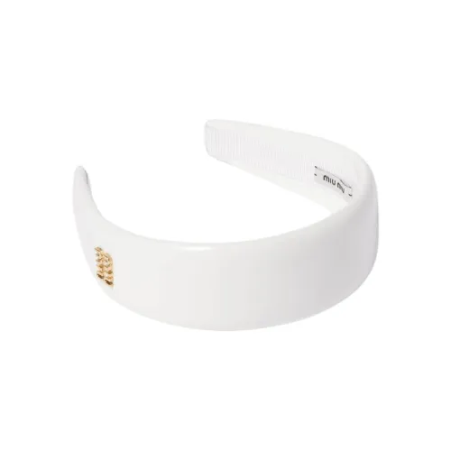 MIU MIU Металл Овечья шкура Ободки для волос Унисекс Белый