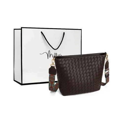 MILLIE'S Сумка через плечо из синтетической кожи с подмышечным ремешком ткань вязаная ведрообразная стандартная женская кофейного цвета
